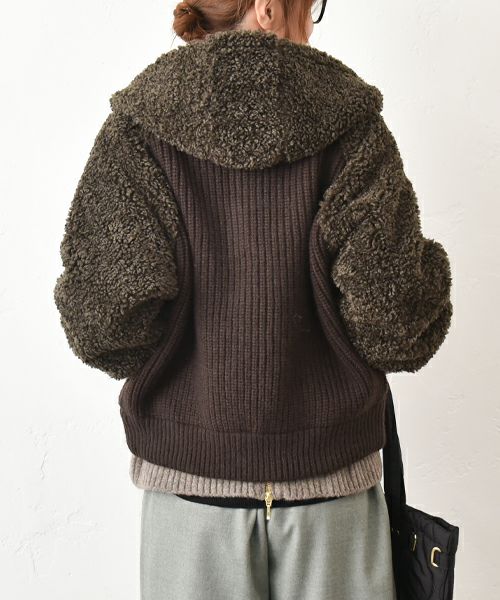 HUMS｜ボア×ニット切替ブルゾン [[RNK-25111]][C]