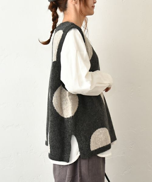 hagumu｜ドットニットベスト [[125697]][C]