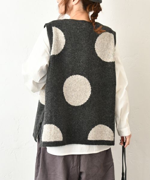 hagumu｜ドットニットベスト [[125697]][C]