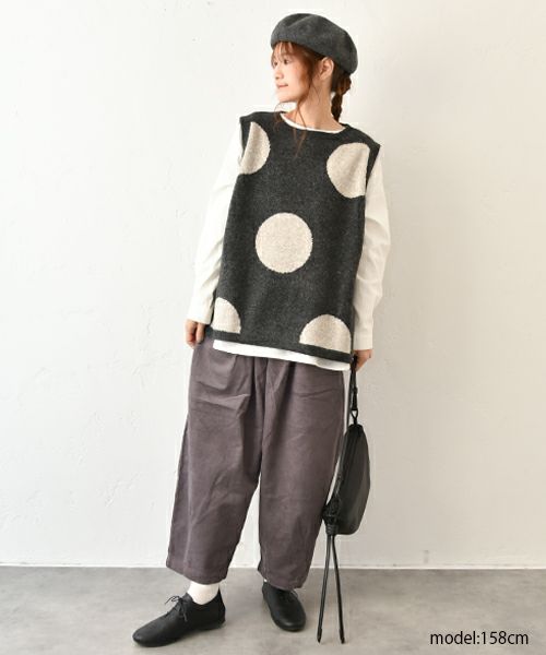 hagumu｜ドットニットベスト [[125697]][C]