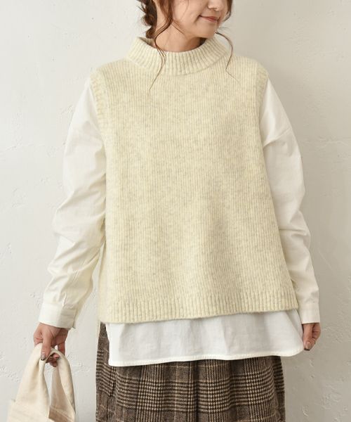hagumu｜モックネックリブベスト [[125699]][C]