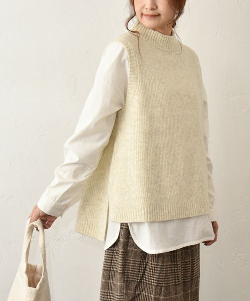 hagumu｜モックネックリブベスト [[125699]][C]