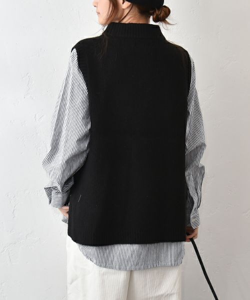 hagumu｜モックネックリブベスト [[125699]][C]