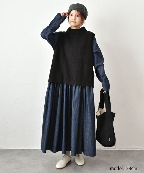 hagumu｜モックネックリブベスト [[125699]][C]