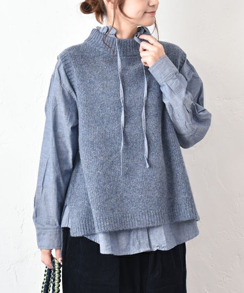 hagumu｜モックネックリブベスト [[125699]][C]