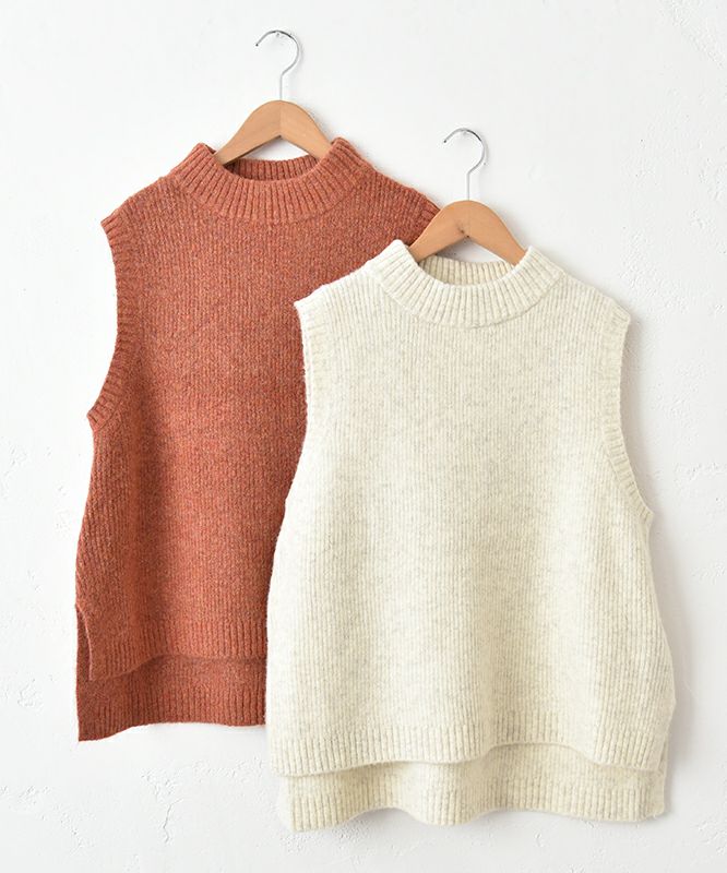 hagumu｜モックネックリブベスト [[125699]][C]