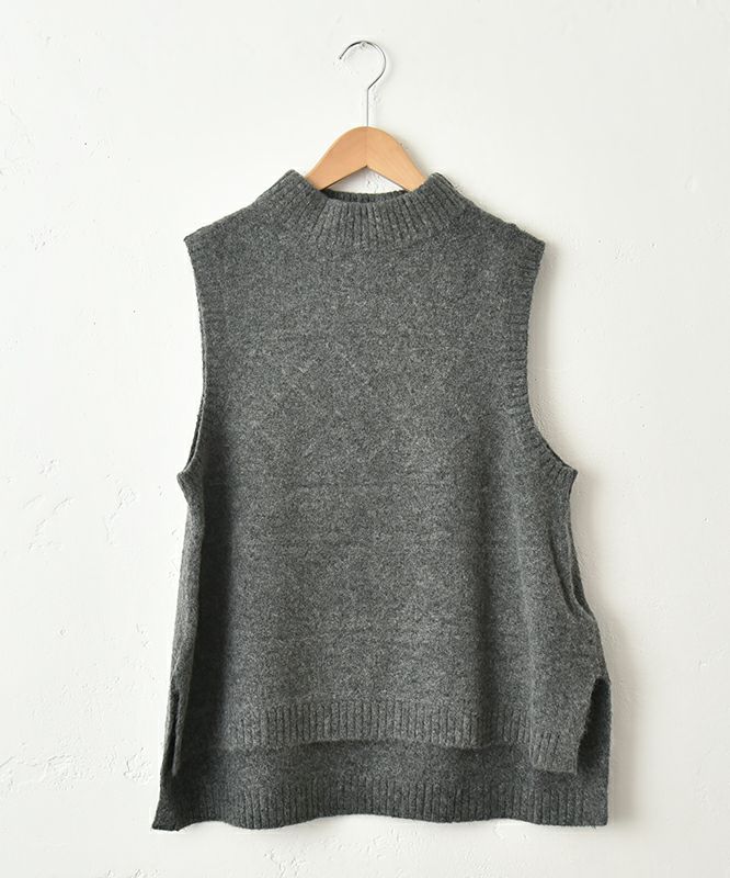  hagumu｜モックネックアラン柄ベスト [[125700]][C]