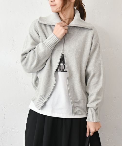 Our.｜綿ニット ダブルジップジャケット [[Ou-CD-05]][C]