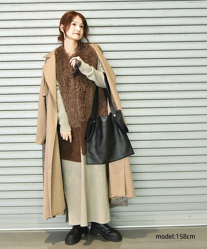 HUMS｜ファー切替ベスト [[RNK-25115]][C]