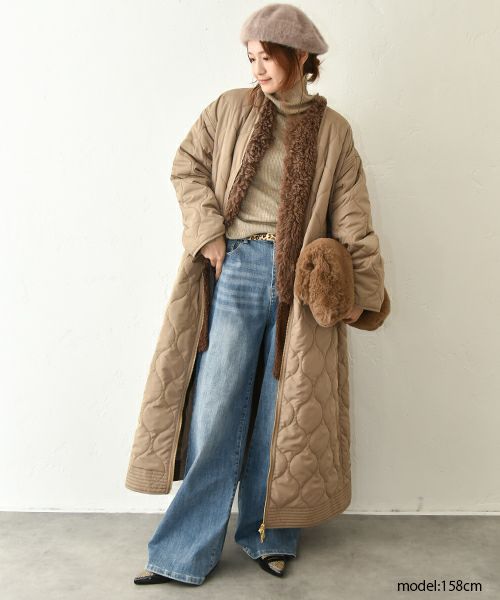 HUMS｜ファー切替ベスト [[RNK-25115]][C]