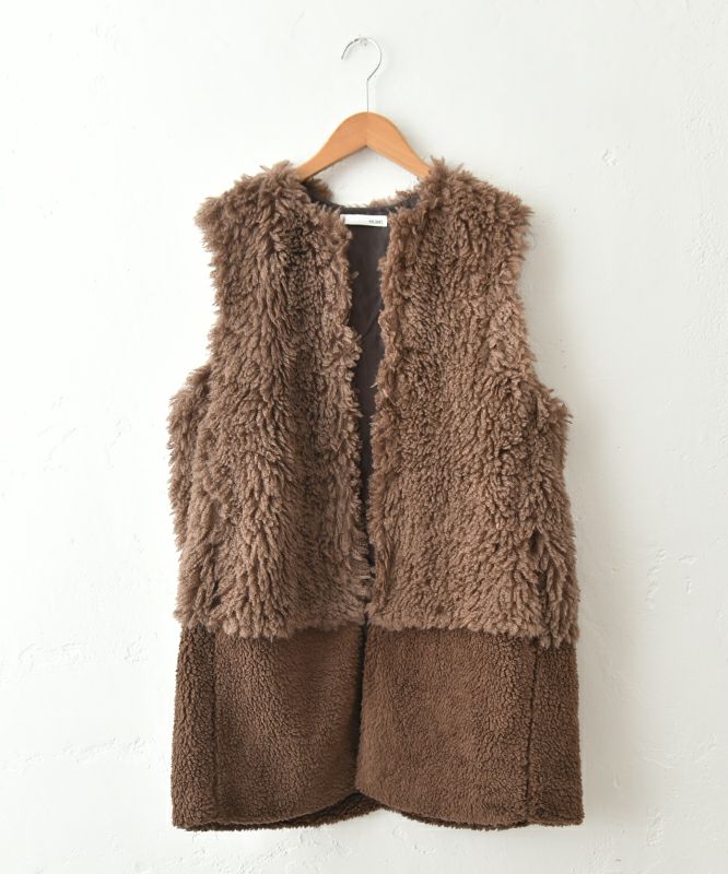 HUMS｜ファー切替ベスト [[RNK-25115]][C]