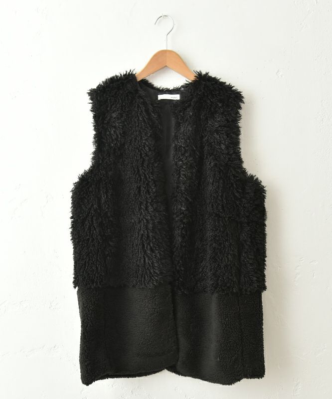 HUMS｜ファー切替ベスト [[RNK-25115]][C]