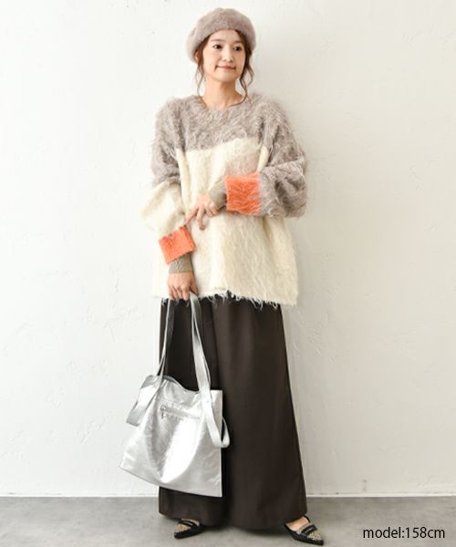 HUMS｜ウェーブ配色ニット [[RNK-25114]][C]