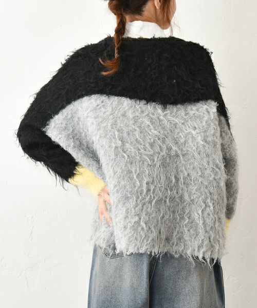 HUMS｜ウェーブ配色ニット [[RNK-25114]][C]