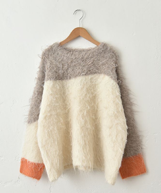 HUMS｜ウェーブ配色ニット [[RNK-25114]][C]