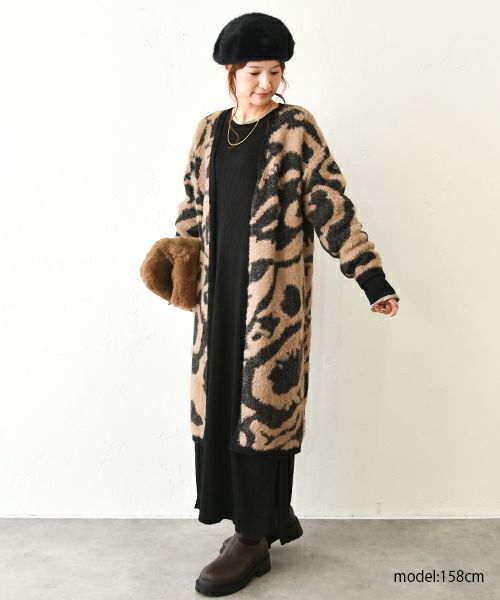 HUMS｜レオパード柄コーディガン [[RNK-25107]][C]