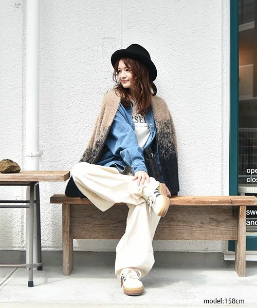 HUMS｜グラデーションシャギーニットカーデ [[RNK-25106]][C]