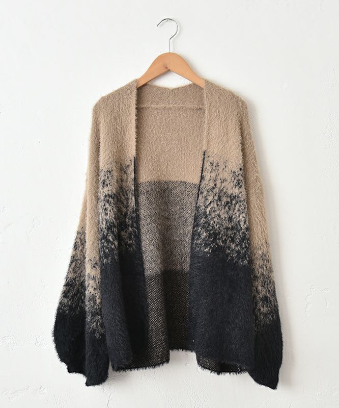 HUMS｜グラデーションシャギーニットカーデ [[RNK-25106]][C]