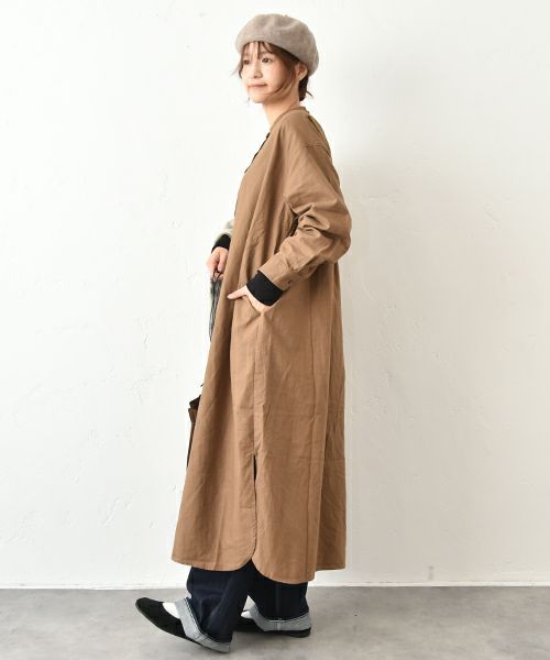 HEAVENLY｜綿麻バンドカラーワンピース [[2550012]][C]