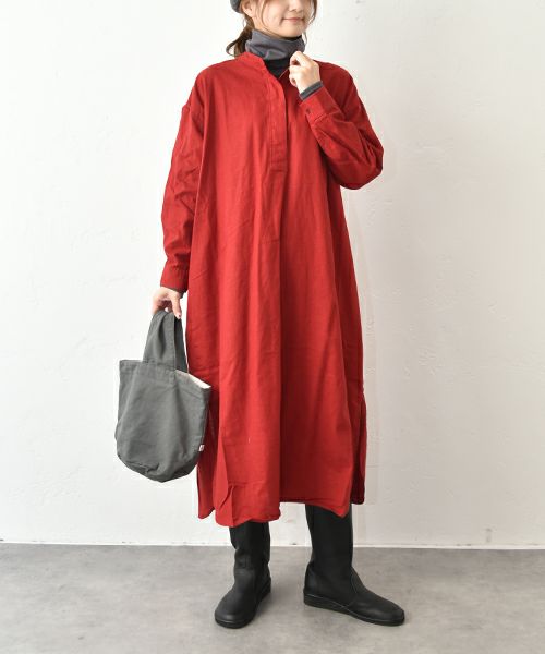 HEAVENLY｜綿麻バンドカラーワンピース [[2550012]][C]