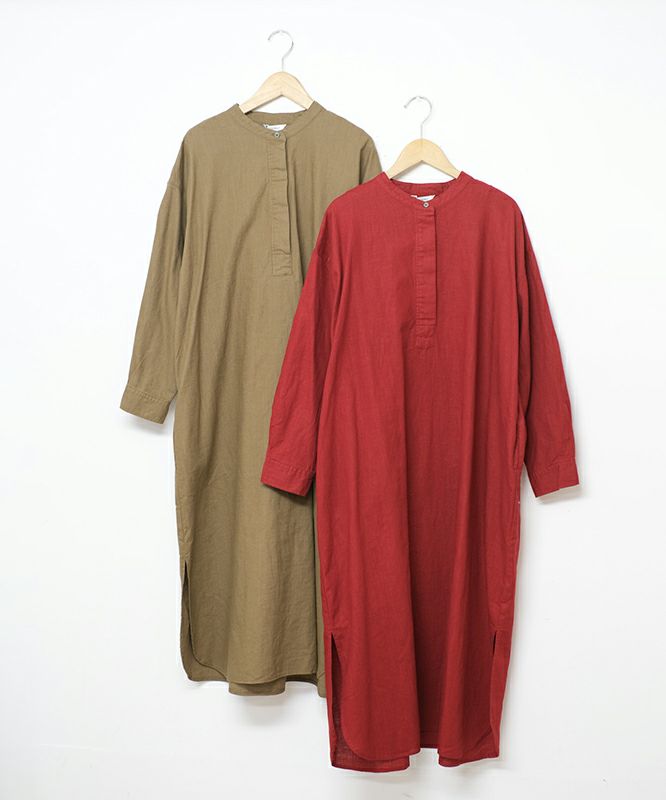 HEAVENLY｜綿麻バンドカラーワンピース [[2550012]][C]