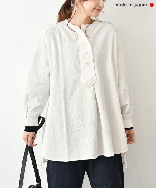 tumugu｜コットンリネン先染めライトキャンパスプルオーバー [[TB25407]][C]