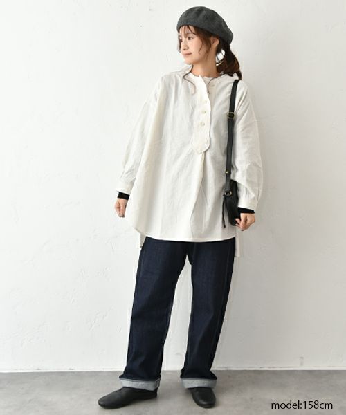 tumugu｜コットンリネン先染めライトキャンパスプルオーバー [[TB25407]][C]