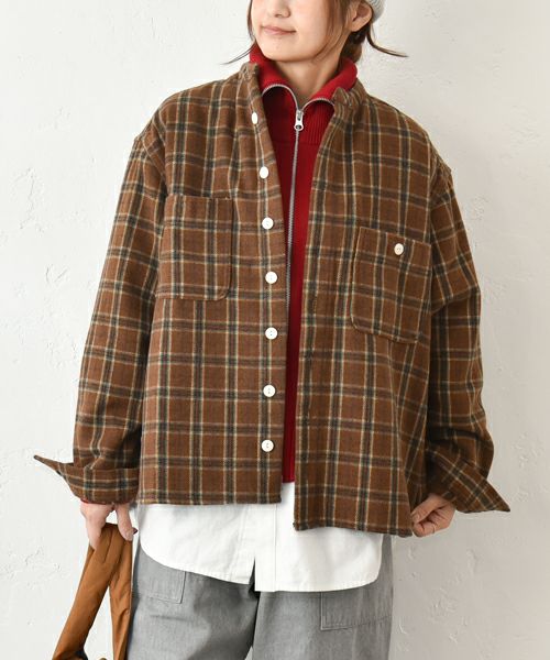 Our.｜起毛チェックシャツアウター [[Our-009-2]][C]