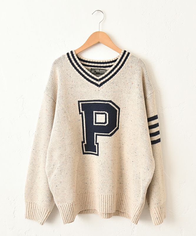 CUBE SUGAR｜Peanuts ライン入Vネックプルオーバー [[15075578]][C]