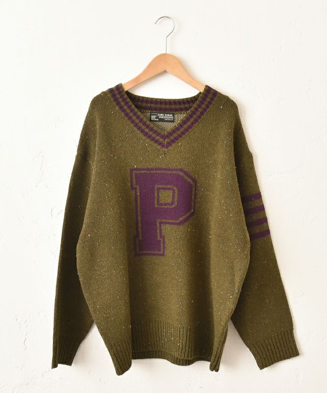 CUBE SUGAR｜Peanuts ライン入Vネックプルオーバー [[15075578]][C]