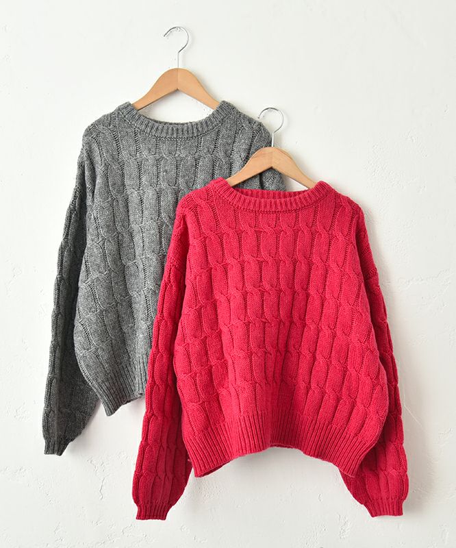  ichi｜ケーブルニットプルオーバー [[250756]][C]