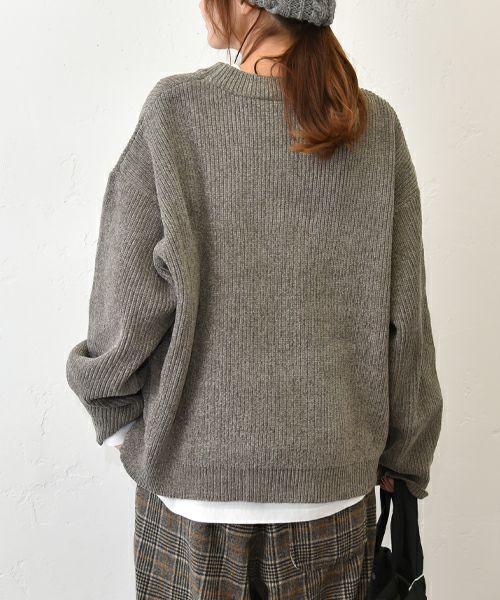 Our.｜クルーネックザックリニット [[MT-0462]][C]