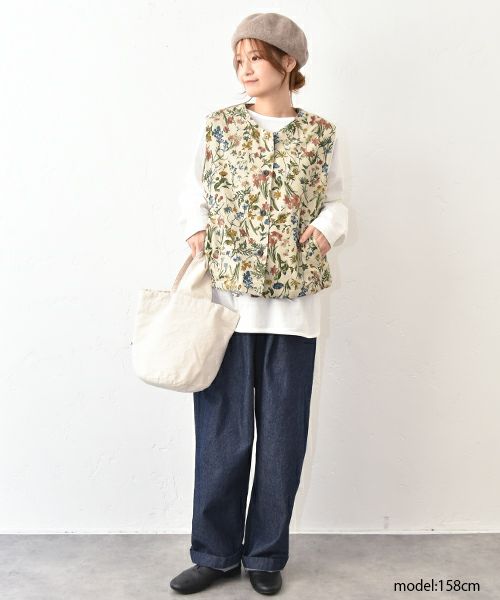 No18｜花柄コーデュロイベスト [[507073]][C]