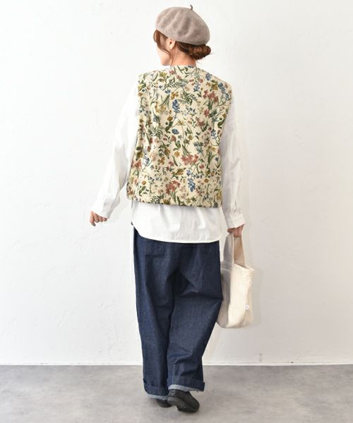 No18｜花柄コーデュロイベスト [[507073]][C]