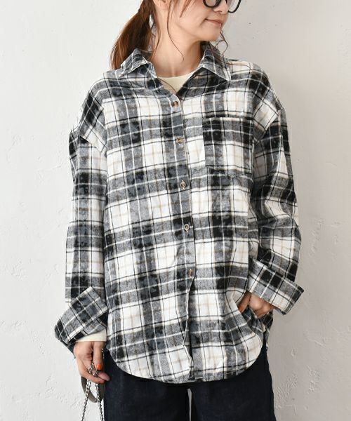 HUMS｜ダメージ風加工シャツ [[23267041]][C]