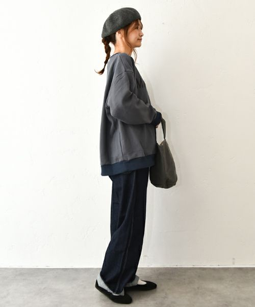 NARU｜裏起毛ロゴプリントカットソー [[669010]][C]