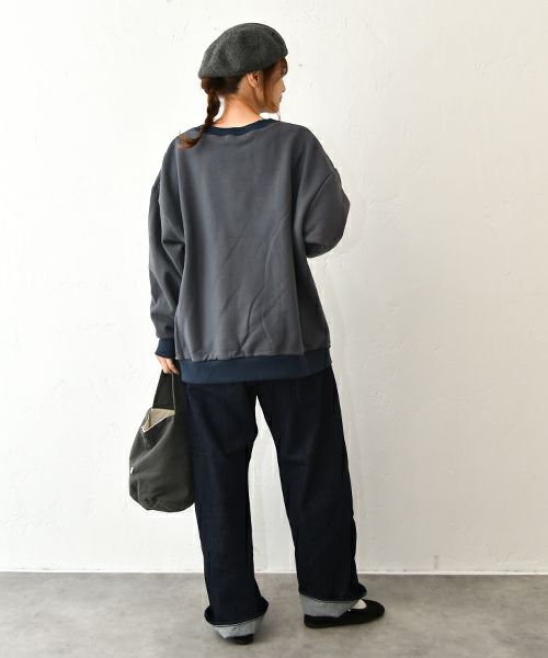 NARU｜裏起毛ロゴプリントカットソー [[669010]][C]