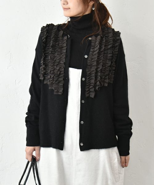 hagumu｜フリルクルーネックカーデ [[ha-CD-31]][C]