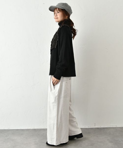 hagumu｜フリルクルーネックカーデ [[ha-CD-31]][C]