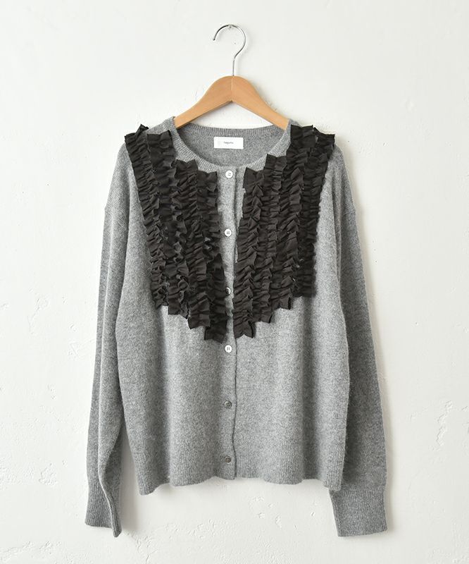 hagumu｜フリルクルーネックカーデ [[ha-CD-31]][C]