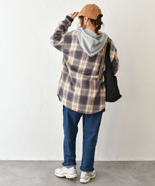 IN THE MARKET｜裏起毛フード付きシャツ [[4267041]][C]