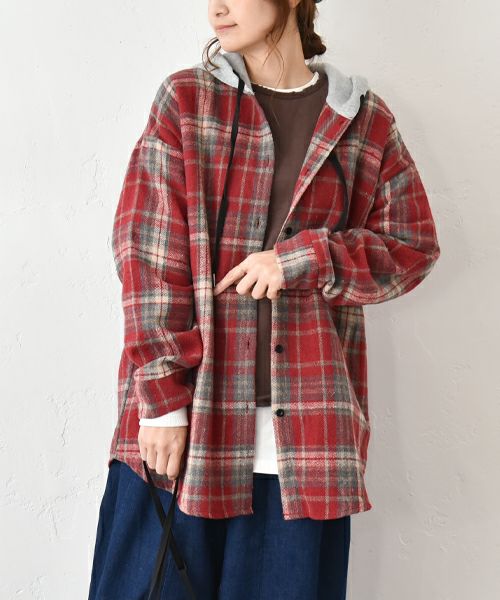 IN THE MARKET｜裏起毛フード付きシャツ [[4267041]][C]