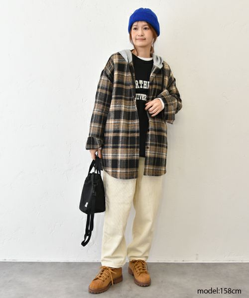 IN THE MARKET｜裏起毛フード付きシャツ [[4267041]][C]