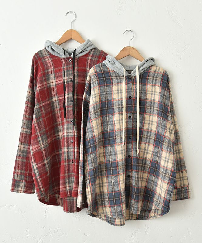 IN THE MARKET｜裏起毛フード付きシャツ [[4267041]][C]
