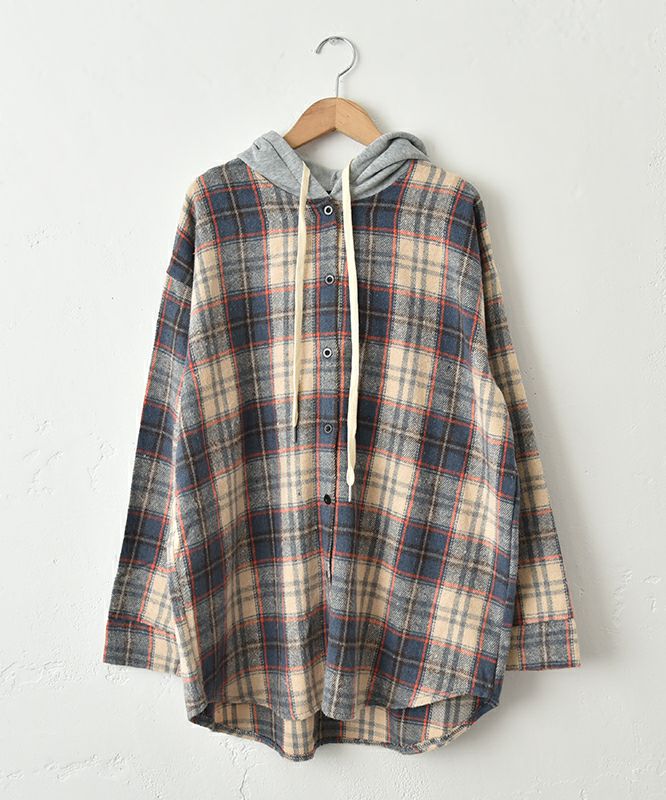 IN THE MARKET｜裏起毛フード付きシャツ [[4267041]][C]