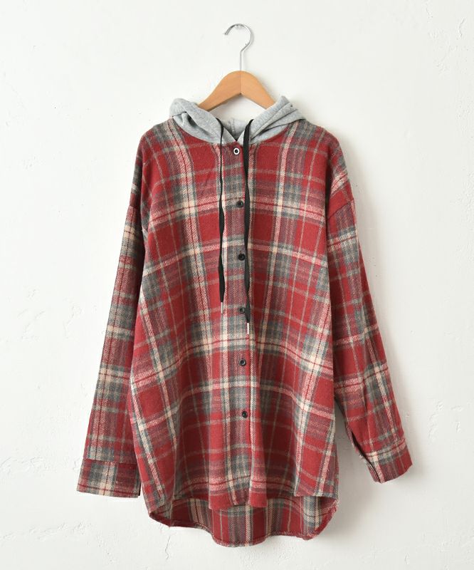 IN THE MARKET｜裏起毛フード付きシャツ [[4267041]][C]
