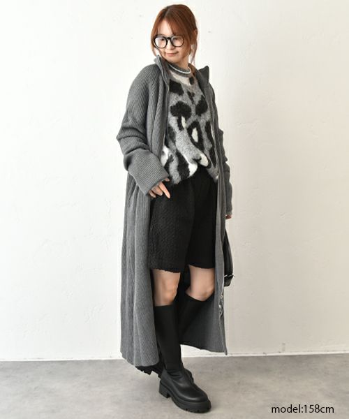 HUMS｜ジップアップロングカーディガン [[MT-0467]][C]