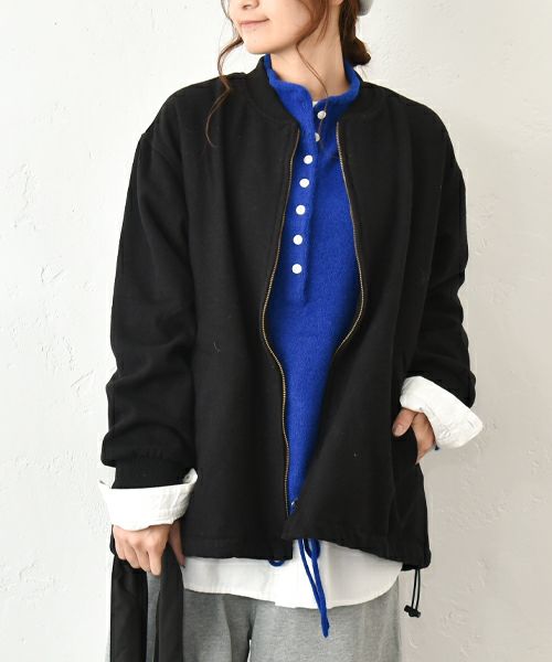 Our.｜圧縮ウール風ジップアップアウター [[131335H]][C]
