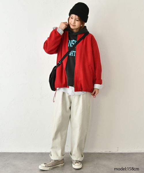 Our.｜圧縮ウール風ジップアップアウター [[131335H]][C]