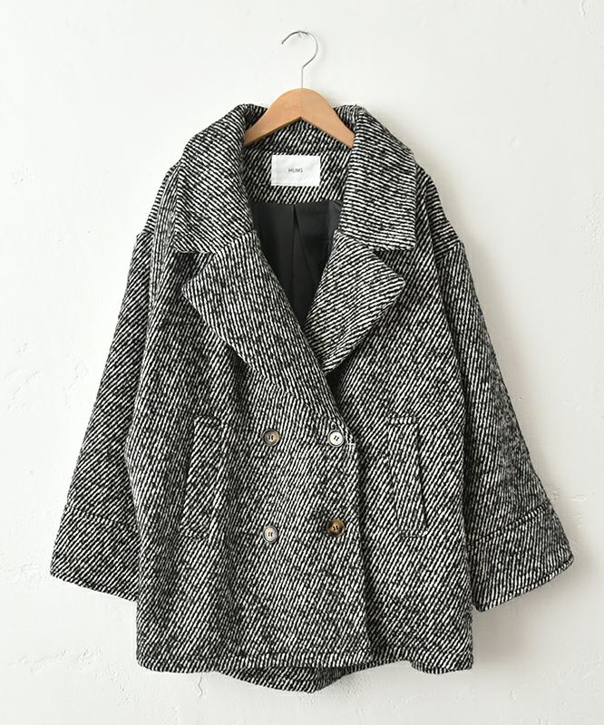  HUMS｜ダブルテーラードショートコート [[MT-0497]][C]